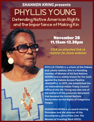 Informational Flyer for Phyllis Young Talk